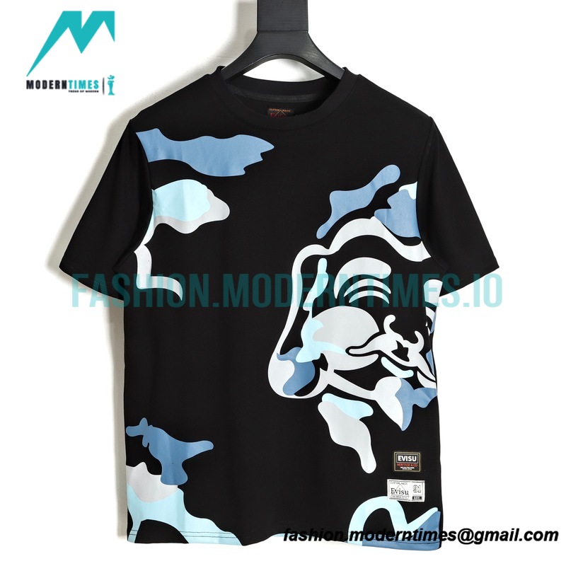 Evisu - 23ss Buddha Head Full Of Short Sleeve T-shirt