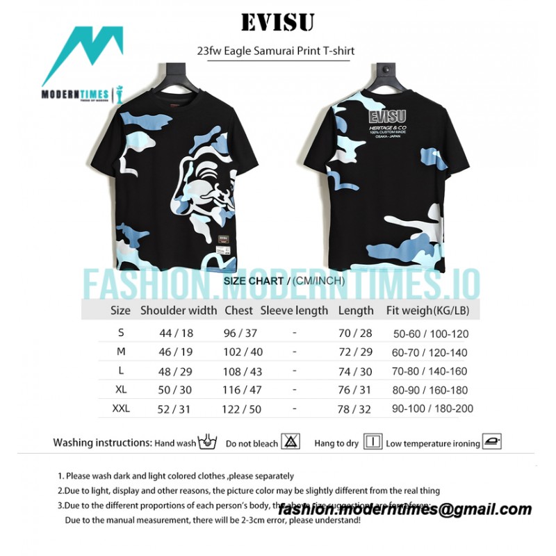Evisu - 23ss Buddha Head Full Of Short Sleeve T-shirt