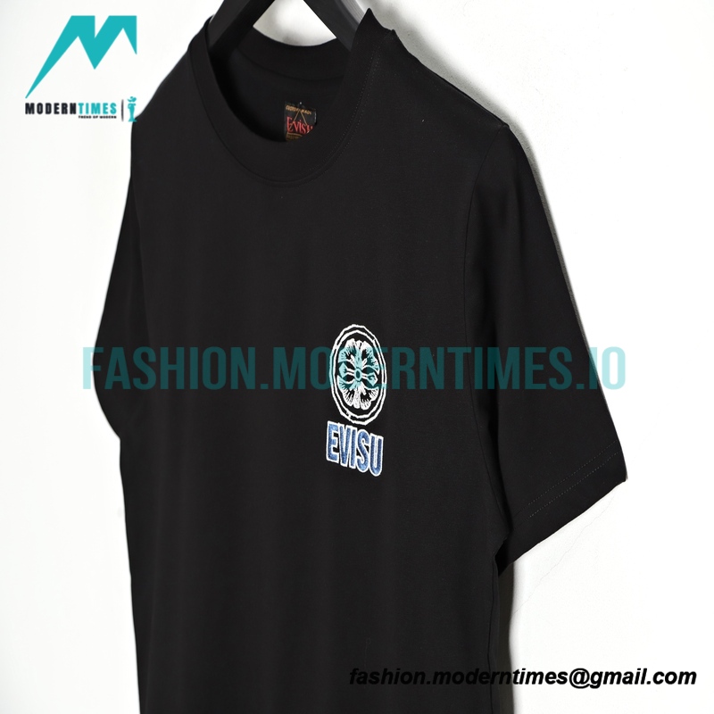 Evisu - 23ss Buddha Head Embroidered Sleeve T-shirt
