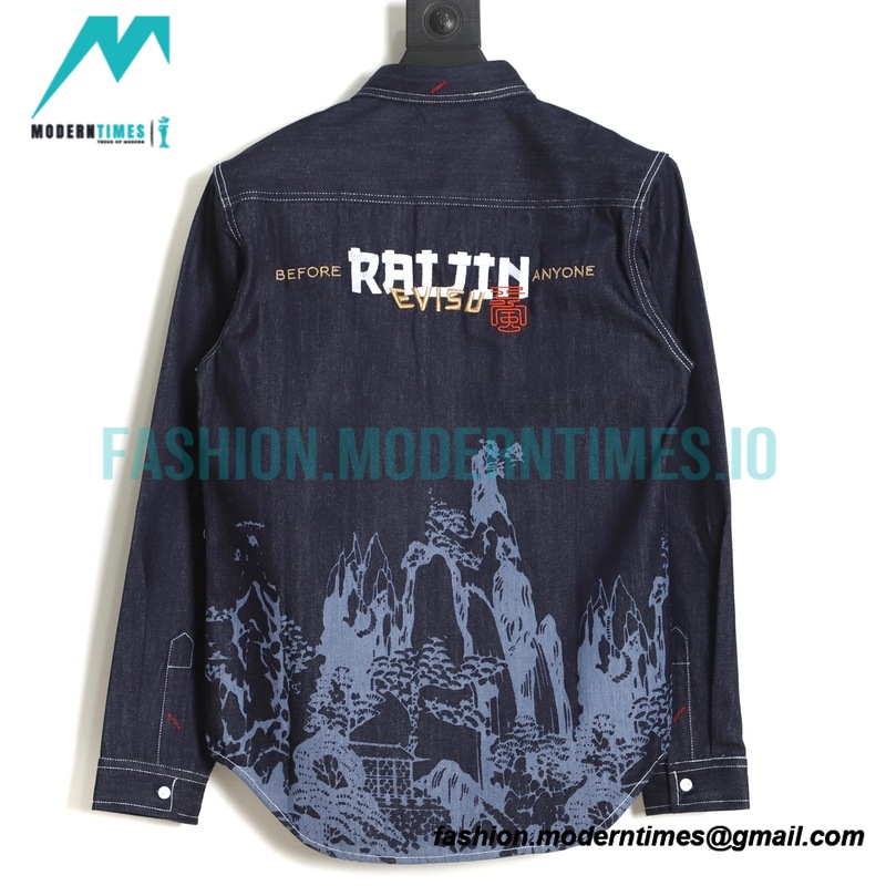 Evisu - 23ss Landscape Drawing Long-sleeved Shirt