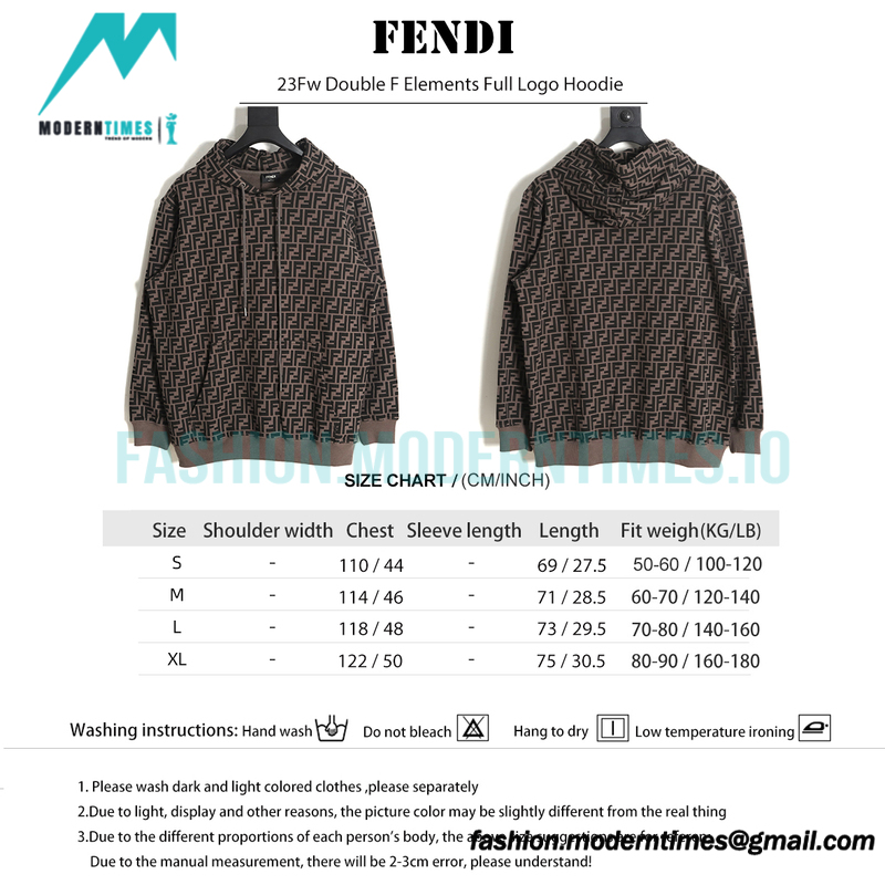 Fendi - 23Fw Double F Elements Full Logo Hoodie