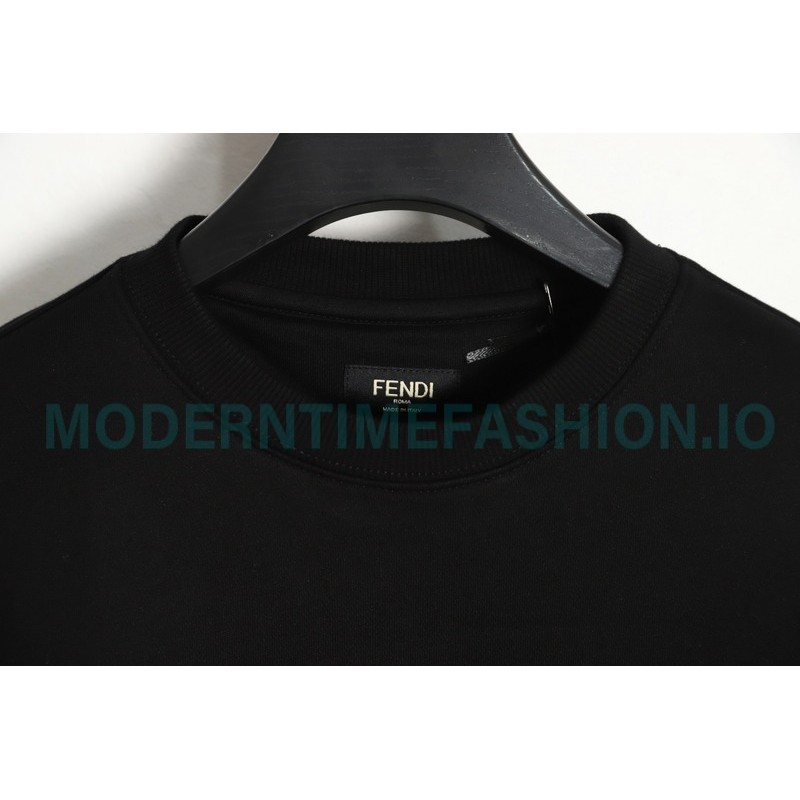 Fendi - 23FW Front FF Zipper Pocket Round Neck Hoodie