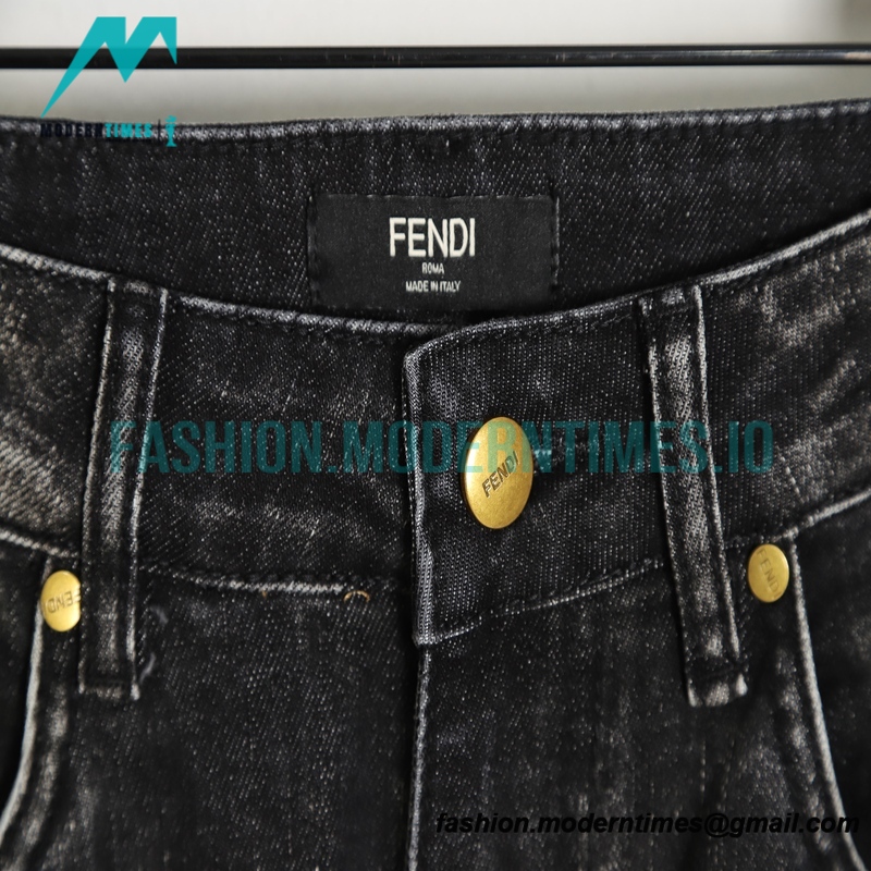 Fendi - Little Monster Embroidered Denim Pants