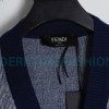 Fendi - 23FW FF Printed Wool Long Sleeve Knit Cardigan
