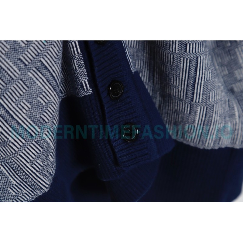 Fendi - 23FW FF Printed Wool Long Sleeve Knit Cardigan
