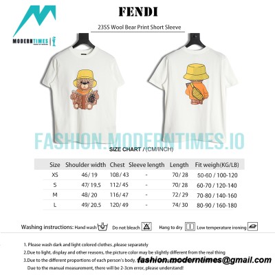 Fendi - 23SS Wool Bear Print Short Sleeve