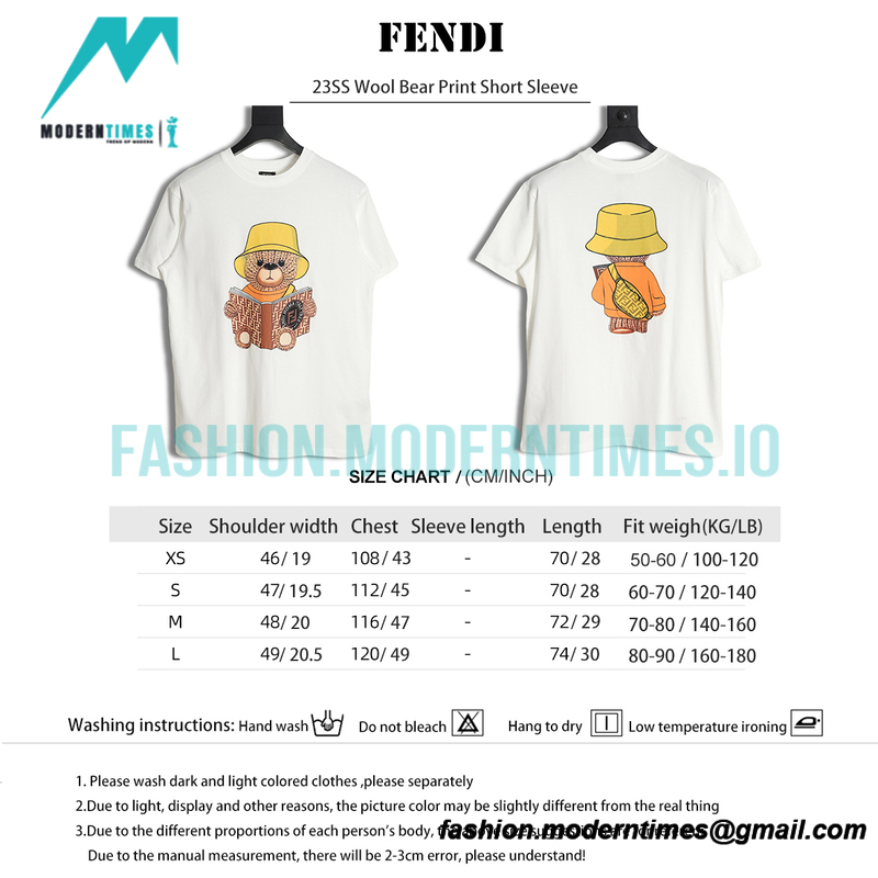 Fendi - 23SS Wool Bear Print Short Sleeve