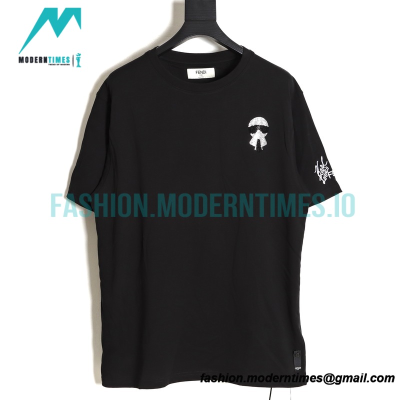 Fendi - Full Diamond Round Neck Short Sleeve