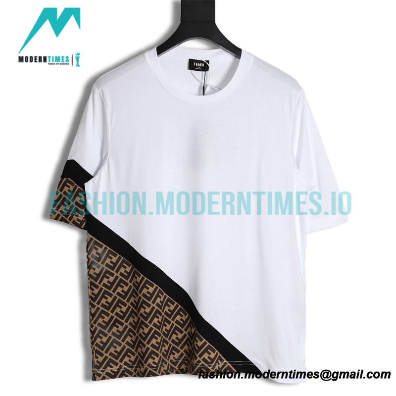Fendi - 23SS Stitched Full Print Short-sleeved T-shirt