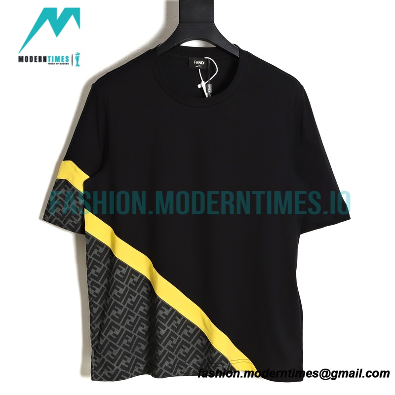 Fendi - 23SS Stitched Full Print Short-sleeved T-shirt