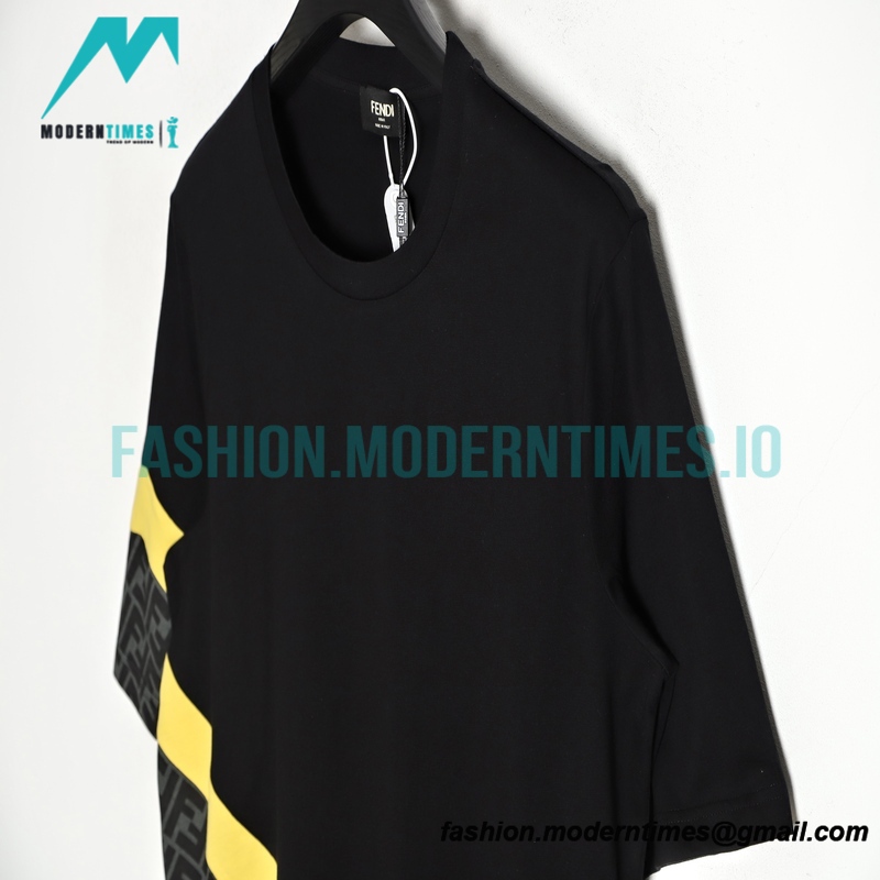 Fendi - 23SS Stitched Full Print Short-sleeved T-shirt