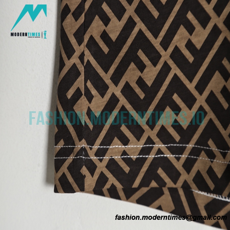 Fendi - 23SS Stitched Full Print Short-sleeved T-shirt