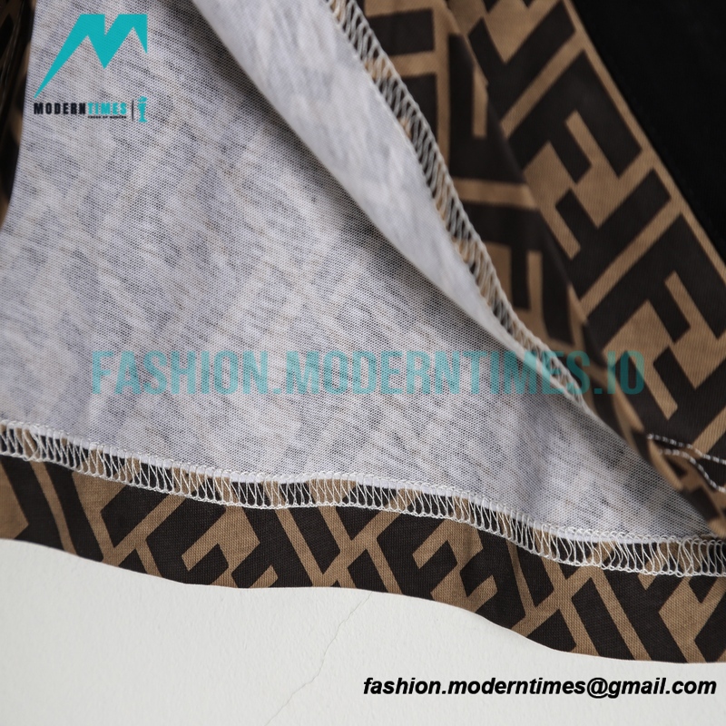 Fendi - 23SS Stitched Full Print Short-sleeved T-shirt