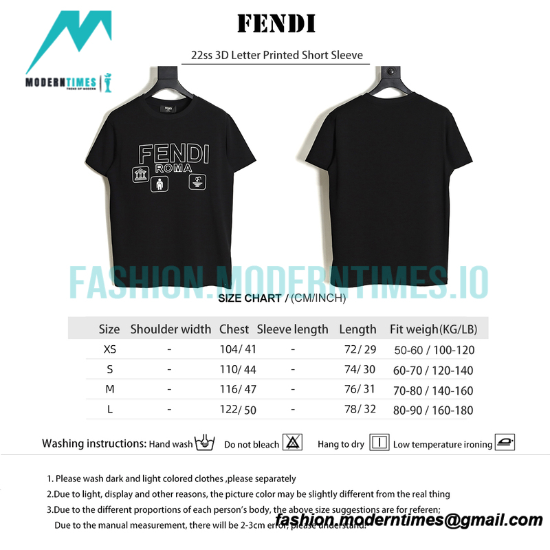 Fendi - 22ss 3D Letter Printed Short Sleeve