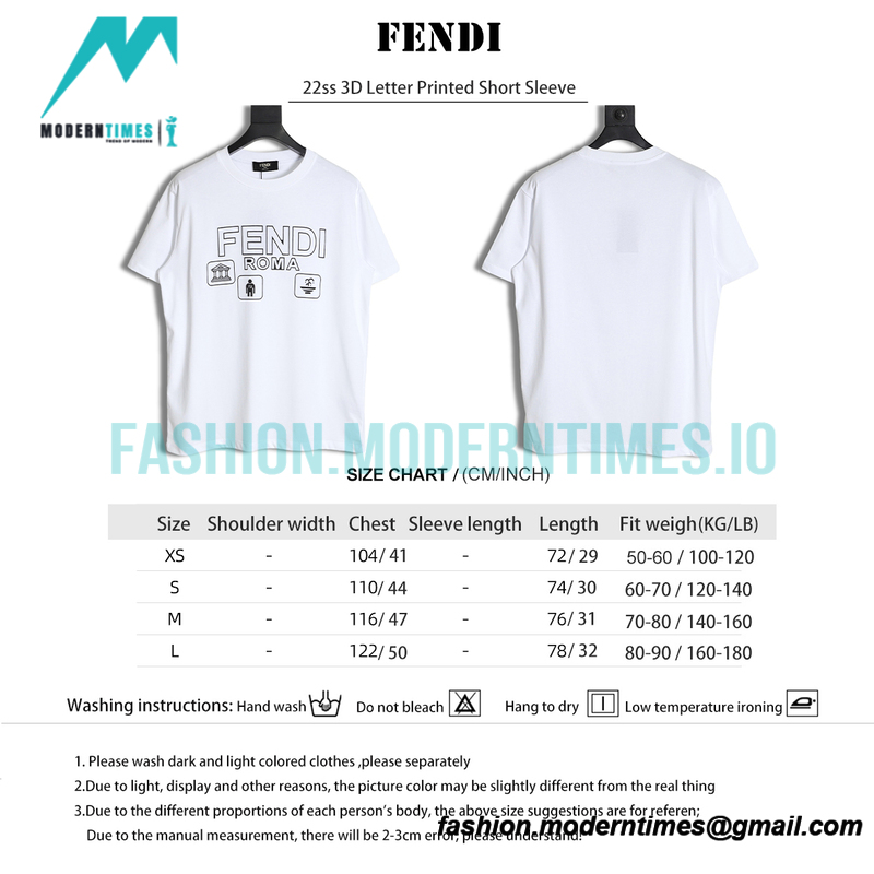 Fendi - 22ss 3D Letter Printed Short Sleeve