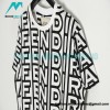 Fendi- 23SS Black-White Full Letter-printed Short-sleeved T-shirt
