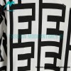 Fendi- 23SS Black-White Full Letter-printed Short-sleeved T-shirt