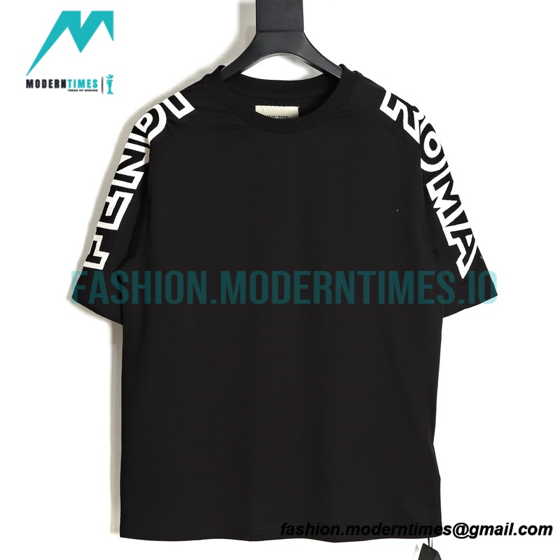 Fendi - 23SS Shoulder Embroidered Letter Short-sleeved T-shirt