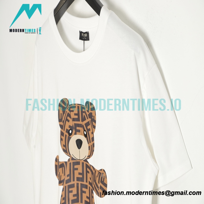 Fendi - 2022 Fw Cartoon Bear Double F Short Sleeve T-shirt