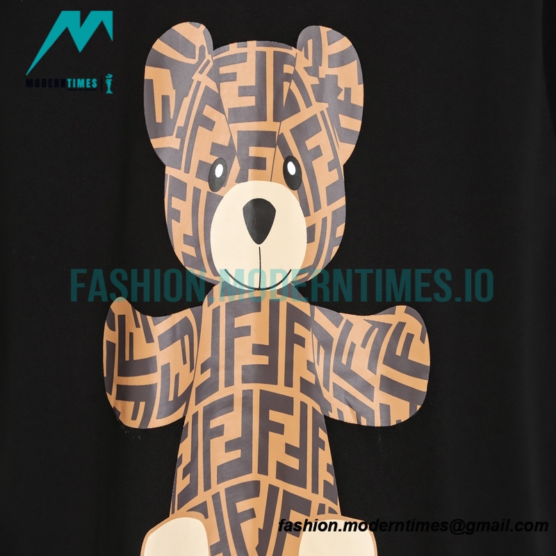 Fendi - 2022 Fw Cartoon Bear Double F Short Sleeve T-shirt