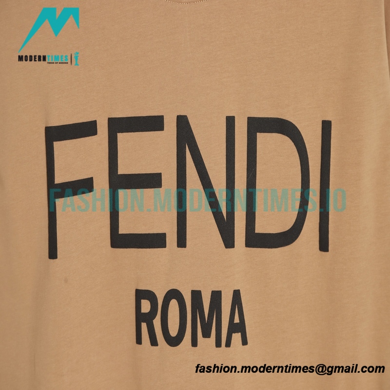 Fendi- 23ss Colour-matched Logo Foam-printed Short-sleeved T-shirt