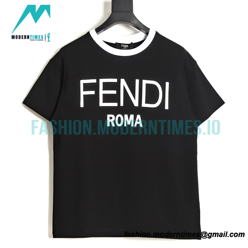 Fendi- 23ss Colour-matched Logo Foam-printed Short-sleeved T-shirt