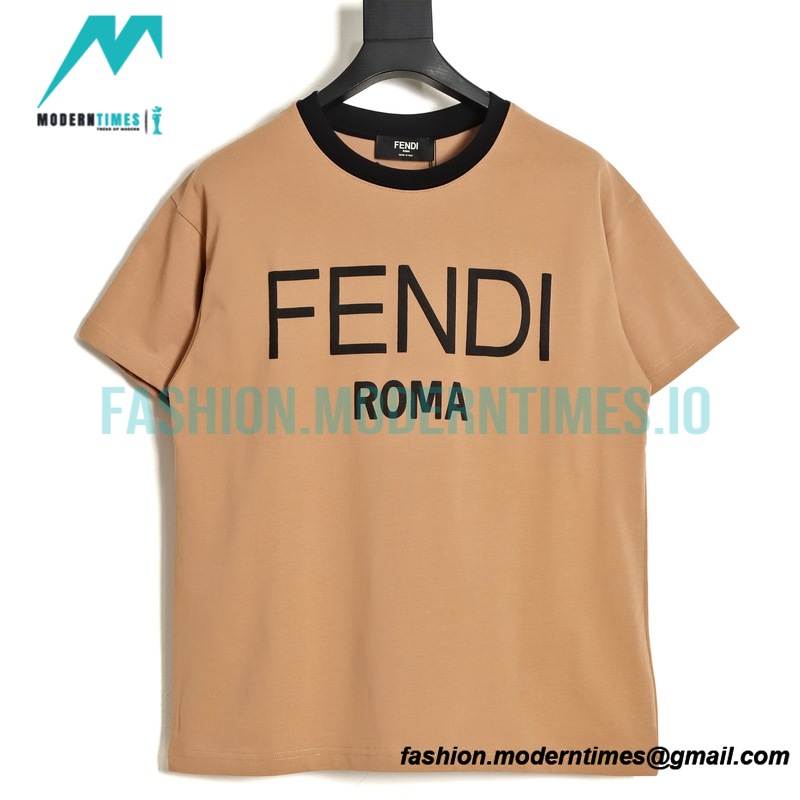 Fendi- 23ss Colour-matched Logo Foam-printed Short-sleeved T-shirt