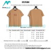 Fendi - 23ss Dark Print Double F Toothbrush Embroidered Short Sleeve T-shirt
