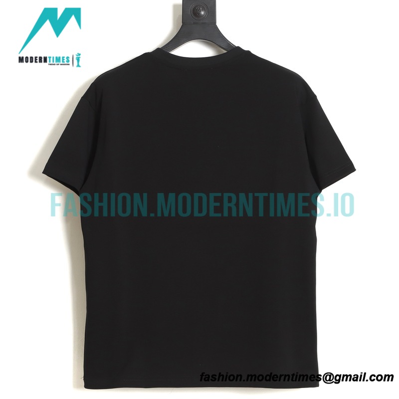 Fendi - 23ss Dark Print Double F Toothbrush Embroidered Short Sleeve T-shirt