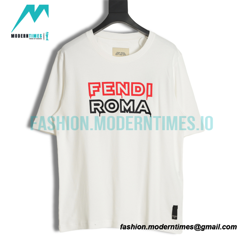 Fendi - 23SS Embroidered Letter Logo Short-sleeved T-shirt