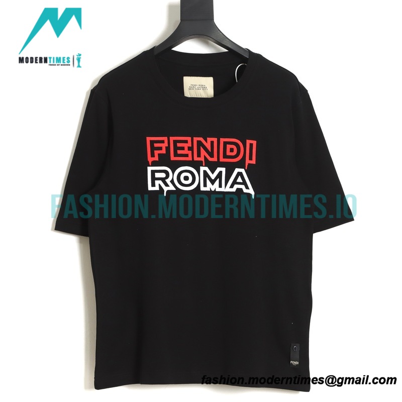 Fendi - 23SS Embroidered Letter Logo Short-sleeved T-shirt