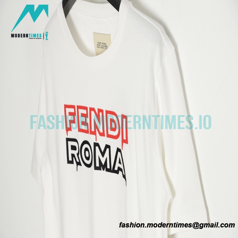 Fendi - 23SS Embroidered Letter Logo Short-sleeved T-shirt