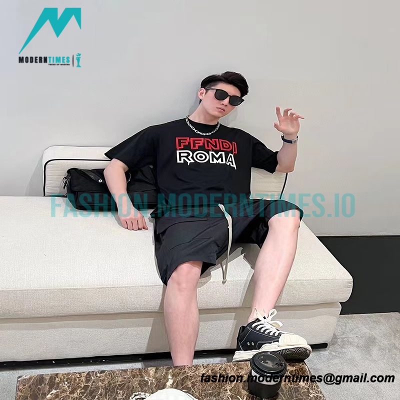 Fendi - 23SS Embroidered Letter Logo Short-sleeved T-shirt