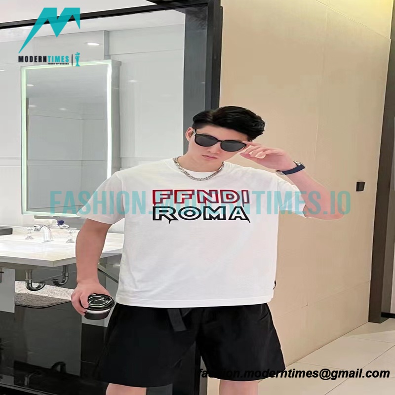 Fendi - 23SS Embroidered Letter Logo Short-sleeved T-shirt