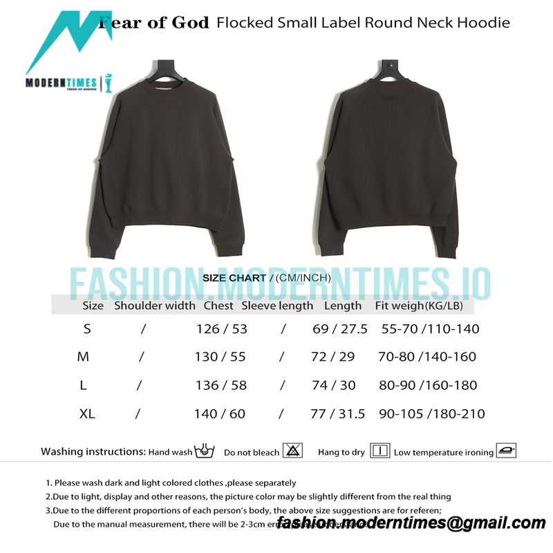 Fear of God - Flocked Small Label Round Neck Hoodie