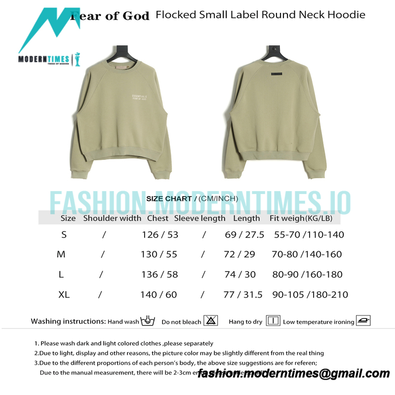 Fear of God - Flocked Small Label Round Neck Hoodie