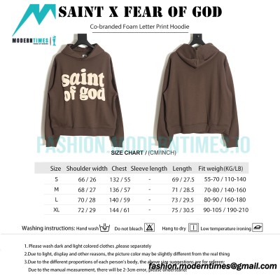 Saint - Fear of God Co-branded Foam Letter Print Hoodie
