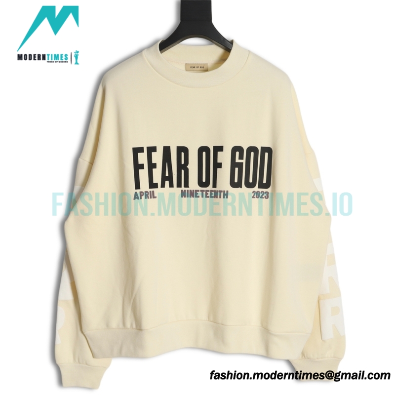 RRR123 - Fear Of God Co-branded Black Crew Neck Hoodie