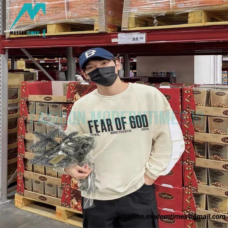 RRR123 - Fear Of God Co-branded Black Crew Neck Hoodie