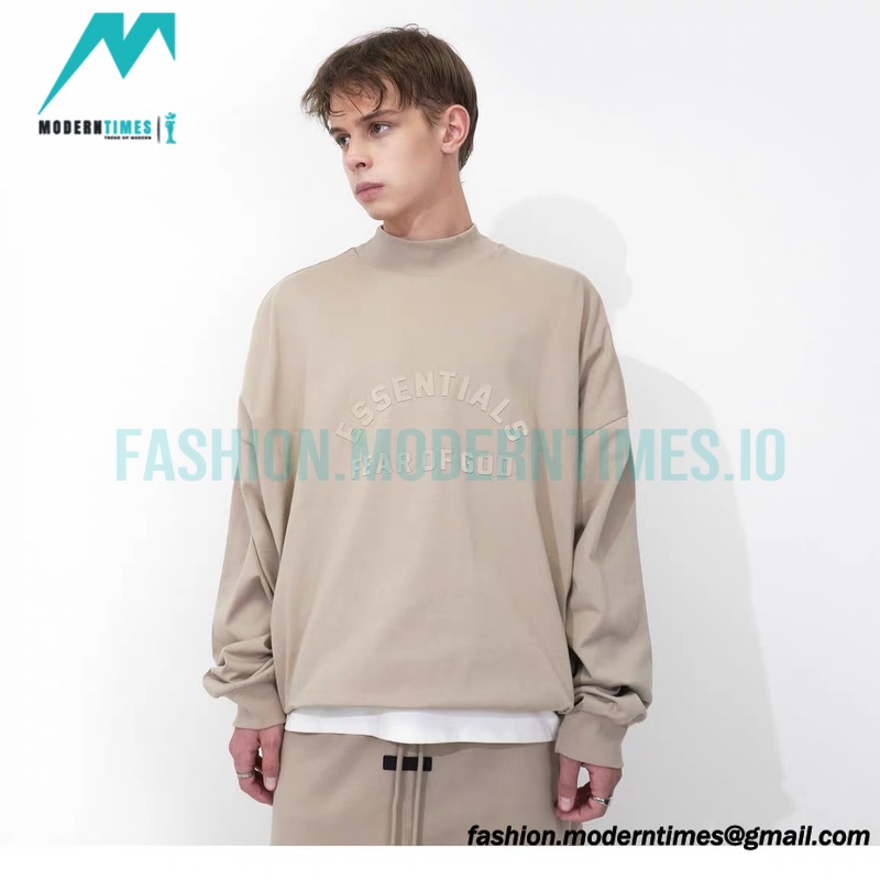 Fear of God - Essential Curved Fleece Printed Crewneck Hoodie