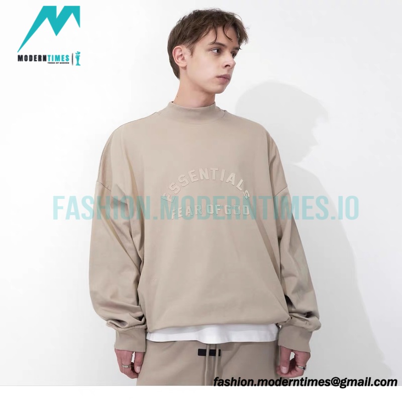 Fear of God - Essential Curved Fleece Printed Crewneck Hoodie