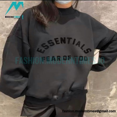 Fear of God - Essential Curved Fleece Printed Crewneck Hoodie