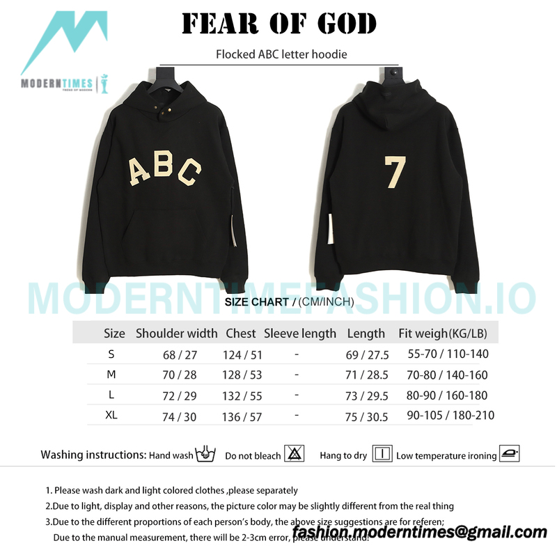 Fear Of God - Flocked ABC letter hoodie