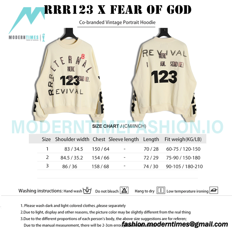 RRR123 - Fear Of God Co-branded Vintage Portrait Hoodie