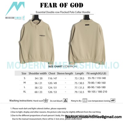 Fear Of God - Essential Double-row Flocked Polo Collar Hoodie