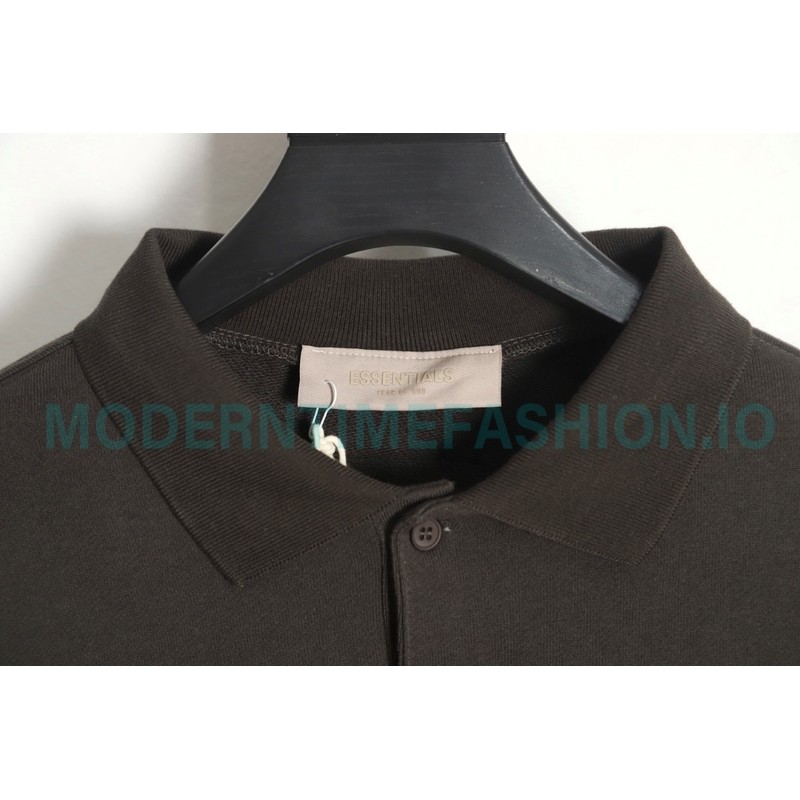 Fear Of God - Essential Double-row Flocked Polo Collar Hoodie