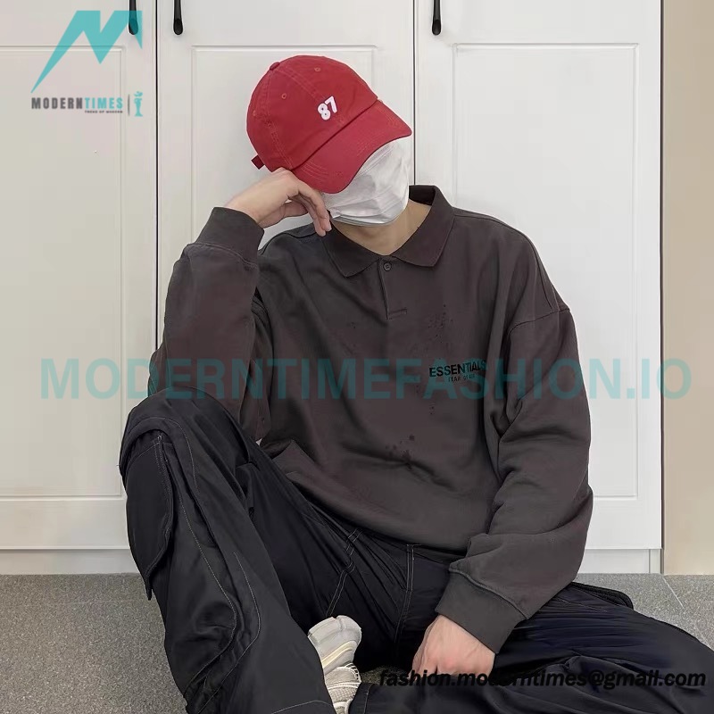 Fear Of God - Essential Double-row Flocked Polo Collar Hoodie