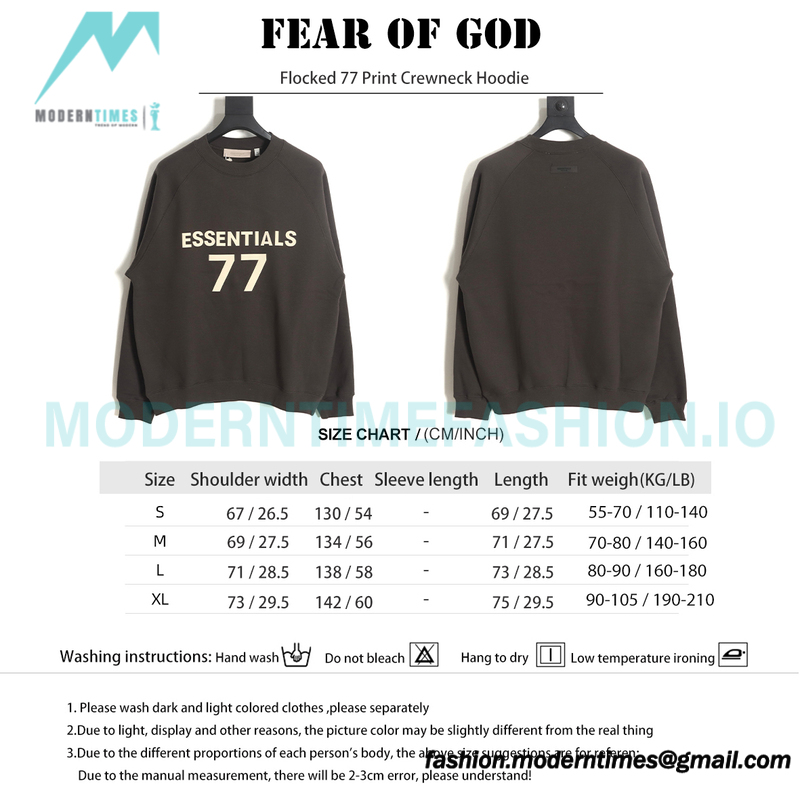 Fear Of God - Flocked 77 Print Crewneck Hoodie 