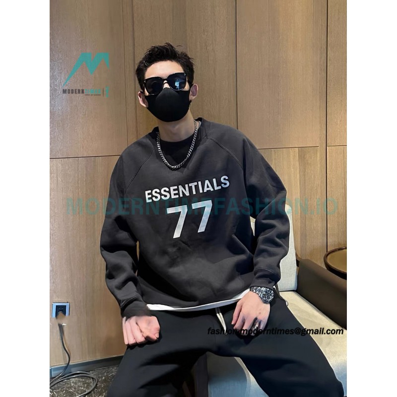 Fear Of God - Flocked 77 Print Crewneck Hoodie 
