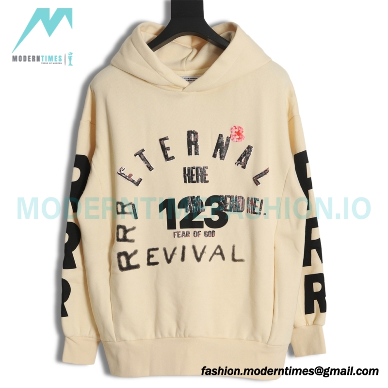 RRR123 x Fear OF God Co-branded Foam Letter Hoodie